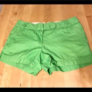Green J. Crew Chino Shorts